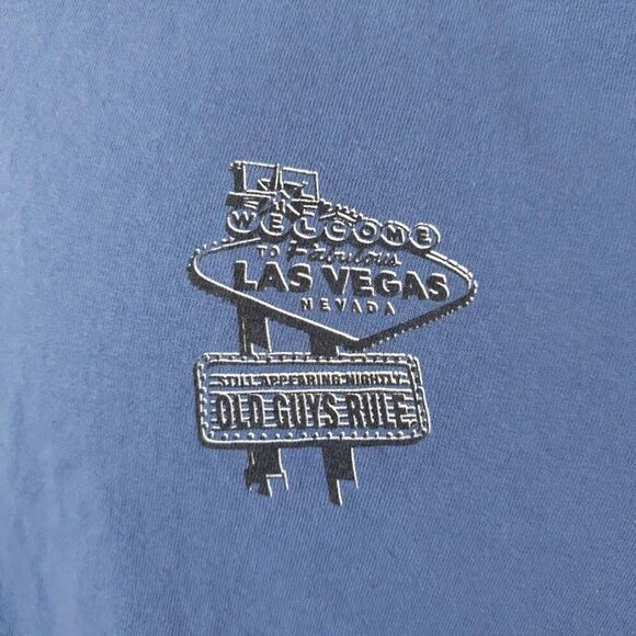 Vintage Old Guys Rule T Shirt Mens Size Large Blue Y2K Las Vegas Destination - Picture 3 of 6